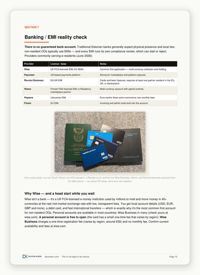 The banking and EMI reality-check section.